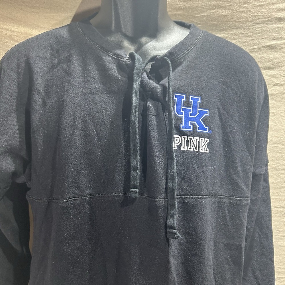 Victoria's Secret PINK Kentucky Wildcats Lace Up Long Sleeve Shirt Women Medium